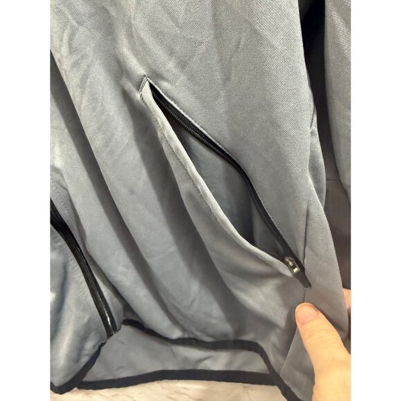 NIKE Track Jacket Mens Size Large Gray Black Race Stripe Full Zip Polyester - Picture 4 of 10